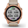 Часы GARMIN FENIX 7S – SAPPHIRE SOLAR EDITION ROSE GOLD TITANIUM WITH LIMESTONE LEATHER BAND 11376